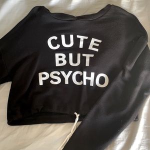 Soft Cropped hoodie with tie in front